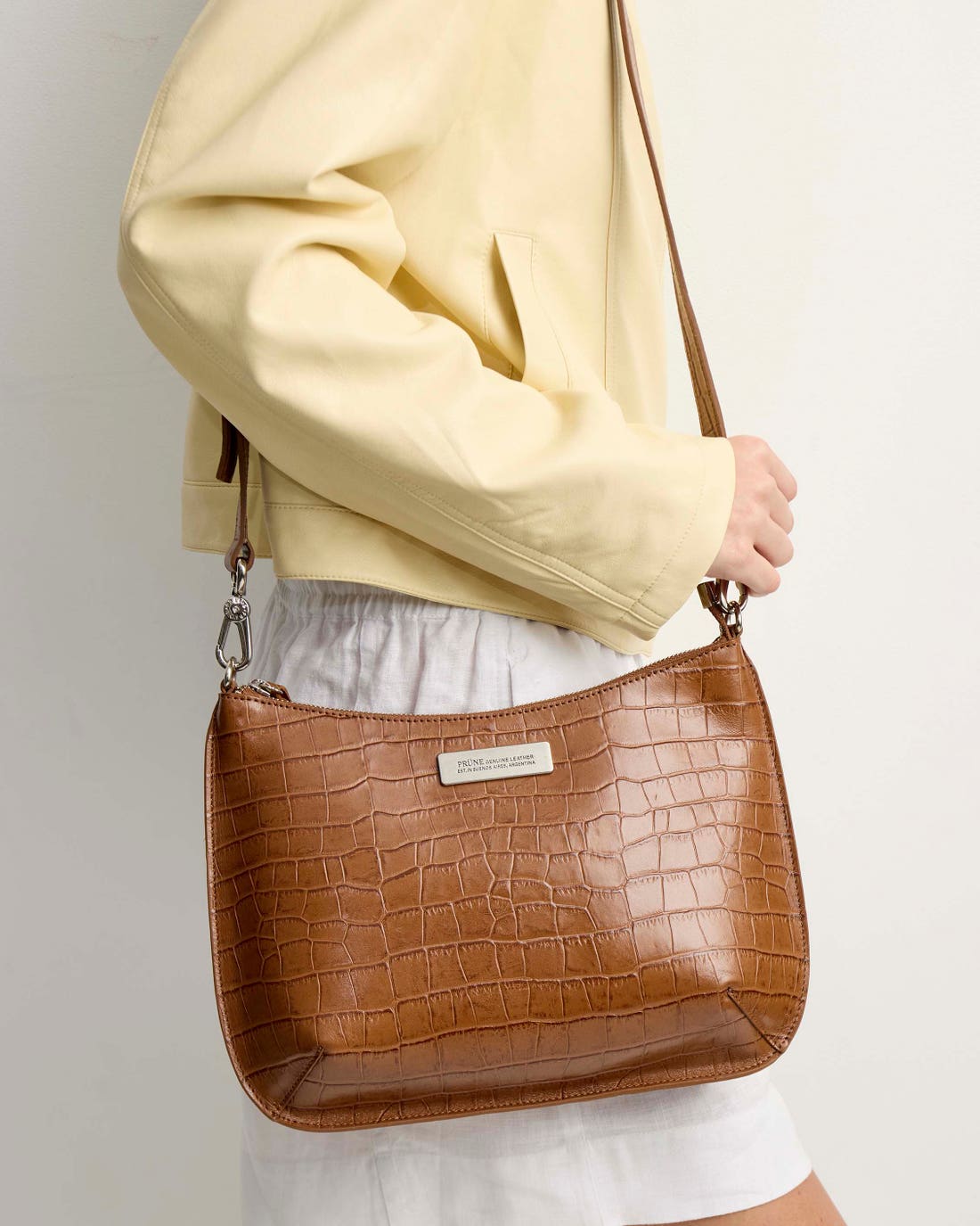 Bandolera Mia en cuero croco