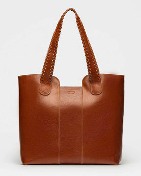 Shopper The Braided en cuero vegetal liso