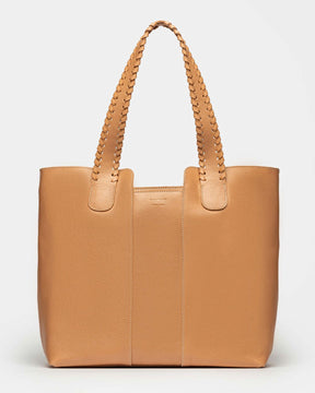 Shopper The Braided en cuero vegetal liso