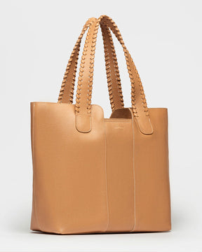Shopper The Braided en cuero vegetal liso
