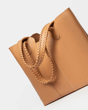 Shopper The Braided en cuero vegetal liso