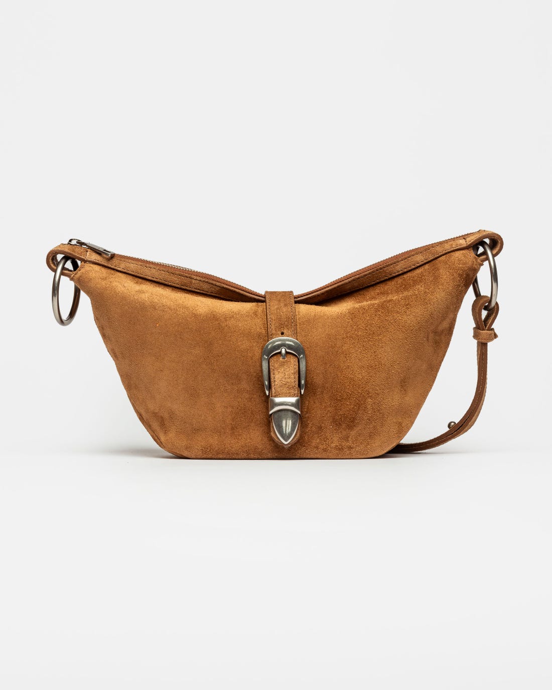 Bandolera Bambu en cuero gamuza